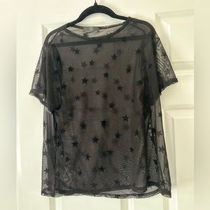 LF Stars See-Through Short Sleeve Top
